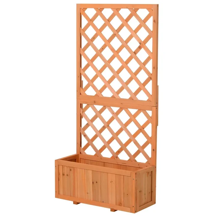 Fioriera da Giardino con Griglia 72,5×31,5×149,5 cm in Legno Arancione Moda