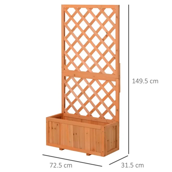Fioriera da Giardino con Griglia 72,5×31,5×149,5 cm in Legno Arancione Moda - immagine 3
