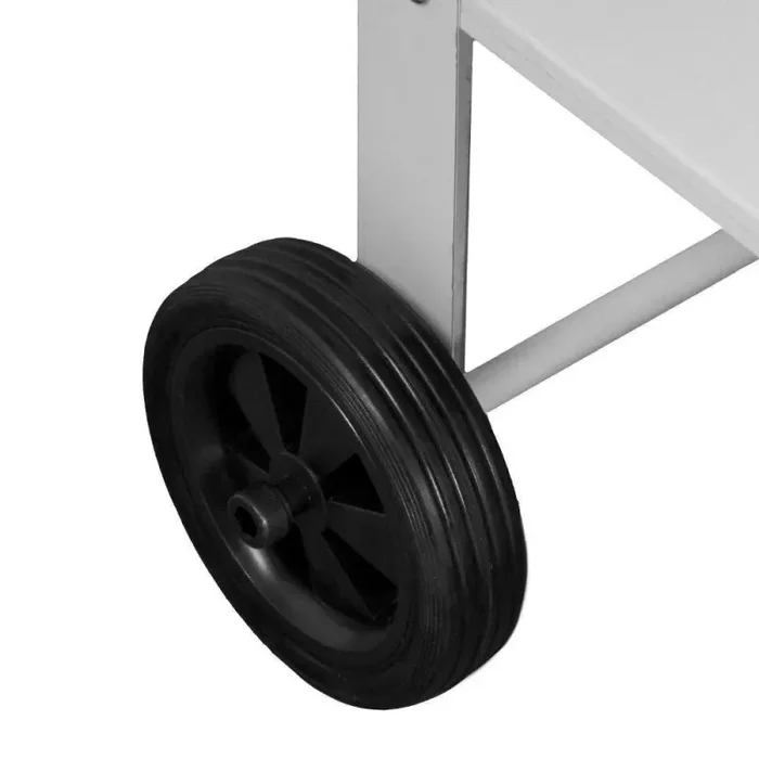 Fioriera Orto Rialzato da Giardino 97x56x90 cm in Metallo con Ruote Bianco - immagine 2