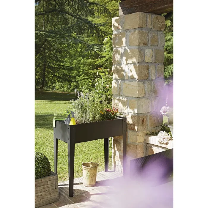 Fioriera Orto Urbano da Giardino in Metallo 81,5x41xH81cm Rama Standy Antracite - immagine 2