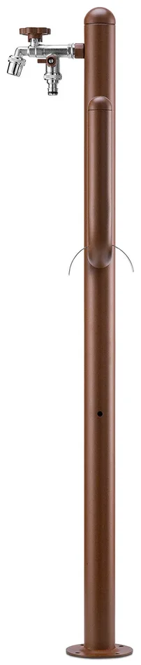 Fontana a Colonna Rubinetto Doppio in Ottone e Porta Tubo Arizona Belfer 42/ARZ Ruggine - immagine 3