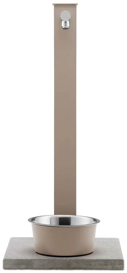 Fontana a Colonna Rubinetto Temporizzato con Base e Vaschetta Abbeveratoio Belfer 42/REX-P Tortora - immagine 2