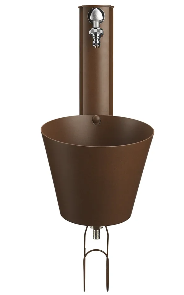 Fontana a Parete da Giardino con doppio Rubinetto Belfer 42/PRS Ruggine - immagine 2