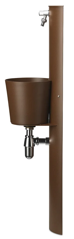 Fontana a Parete da Giardino con Rubinetto e Secchio Belfer 42/PRT Ruggine - immagine 3