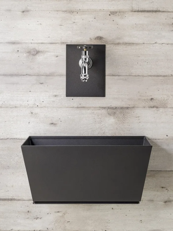 Fontana a Parete da Giardino con Rubinetto e Vasca Belfer 42/PRQ Antracite - immagine 2