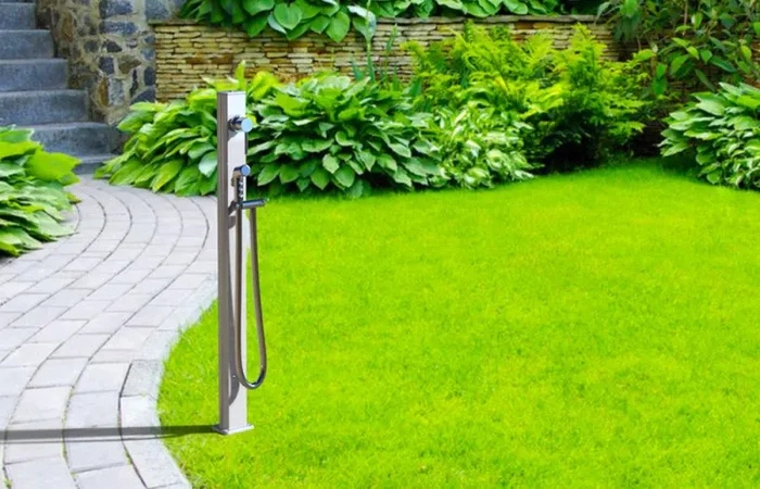 Fontana da Esterno con Miscelatore e Doccetta Quick Ottanio Lucido Metallizzato Sconti - immagine 3