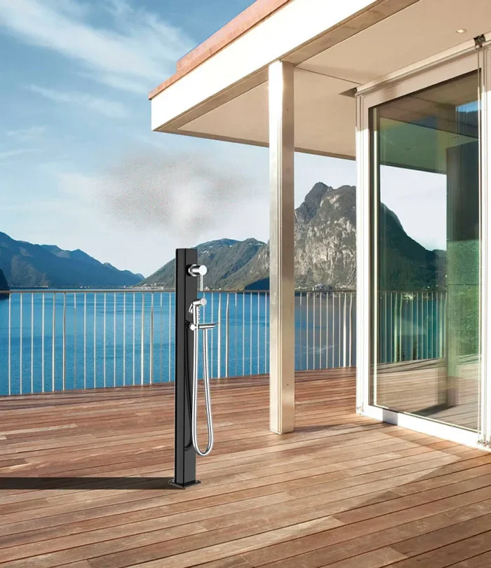 Fontana da Esterno con Nebulizzatore Miscelatore e Doccetta Mobile Quick Ardesia Opaco - immagine 3