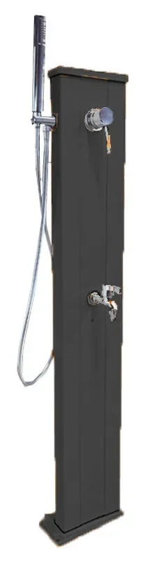 Fontana da Esterno con Rubinetto Portagomma Miscelatore e Doccetta Mobile Arkema Spring Antracite Vendita calda online