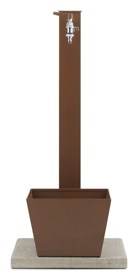 Fontana da Giardino con Rubinetto Base Vaschetta e Portagomma Belfer 42/QRRV Ruggine - immagine 2