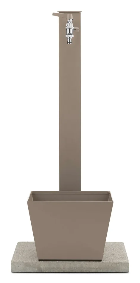 Fontana da Giardino con Rubinetto Base Vaschetta e Portagomma Belfer 42/QRRV Tortora - immagine 2