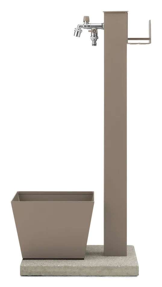 Fontana da Giardino con Rubinetto Base Vaschetta e Portagomma Belfer 42/QRRV Tortora - immagine 3