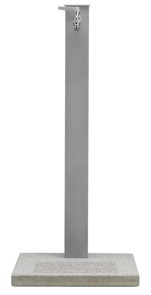 Fontana da Giardino con Rubinetto e Base in Cemento Belfer 42/QBM Alluminio - immagine 2