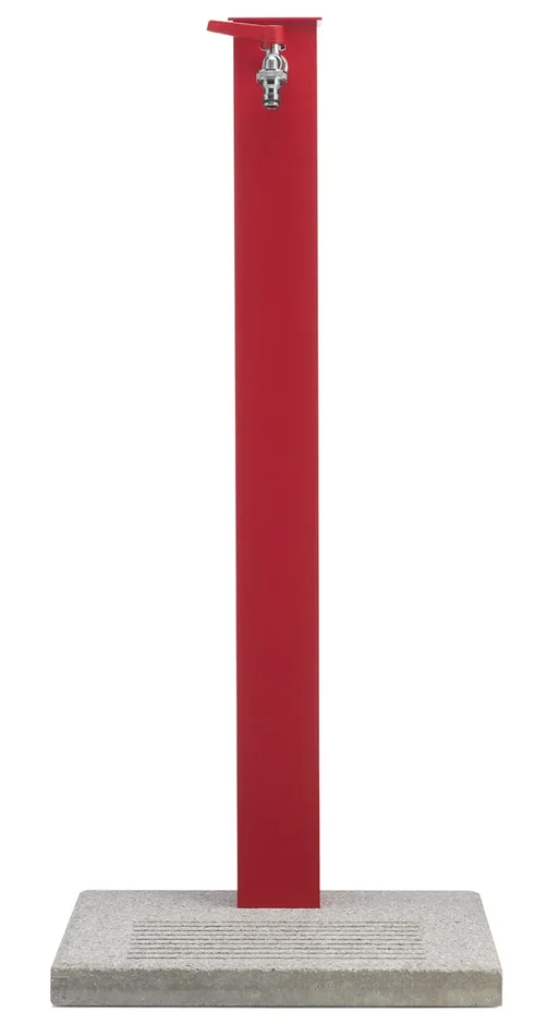 Fontana da Giardino con Rubinetto e Base in Cemento Belfer 42/QBM Rosso - immagine 2