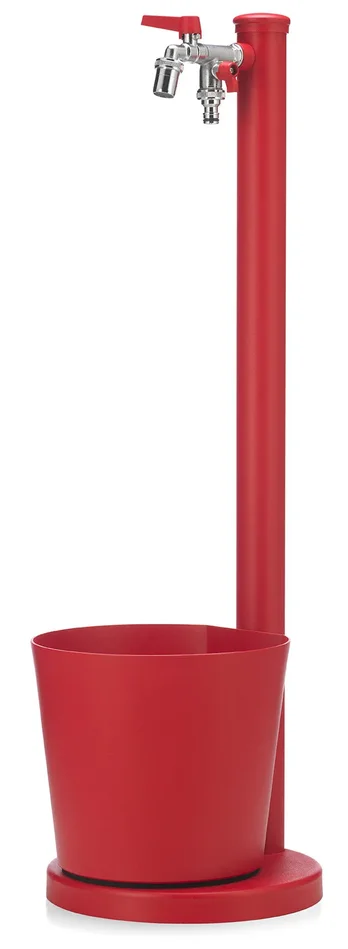 Fontana da Giardino con Rubinetto e Vaschetta Belfer 42/SRV Rosso - immagine 3