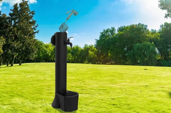 Fontana da Giardino con Rubinetto Secchiello e Tubo Flessibile a Scomparsa Sined Tritone Pro Nero - immagine 2