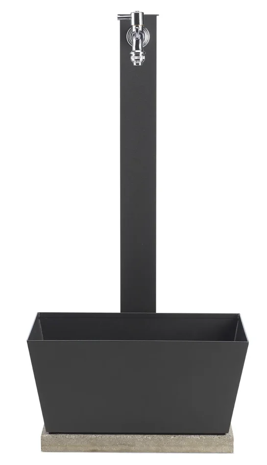 Fontana da Giardino con Rubinetto Vaschetta e Base Belfer 42/QVR Antracite - immagine 2