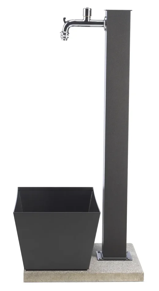 Fontana da Giardino con Rubinetto Vaschetta e Base Belfer 42/QVR Antracite - immagine 3