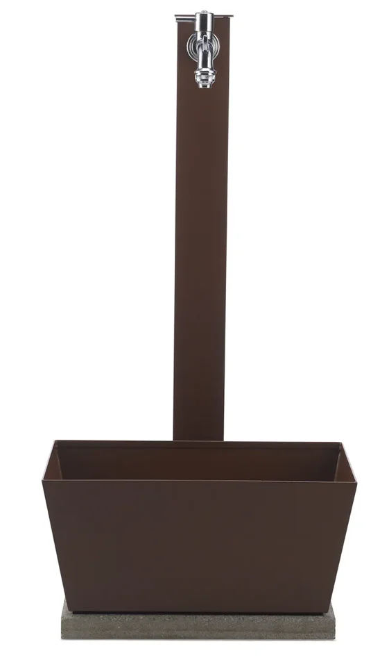 Fontana da Giardino con Rubinetto Vaschetta e Base Belfer 42/QVR Ruggine - immagine 2