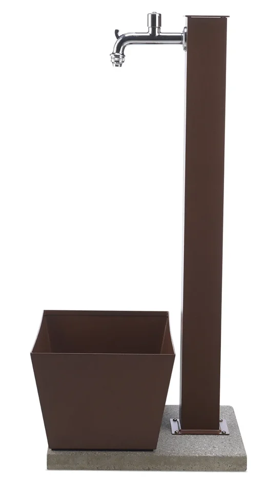 Fontana da Giardino con Rubinetto Vaschetta e Base Belfer 42/QVR Ruggine - immagine 3