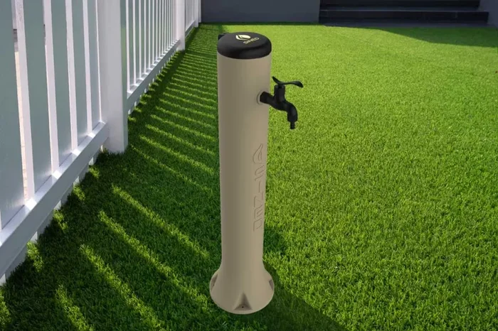 Fontana da Giardino Rubinetto con Attacchi Rapidi Sined Tritone Tortora Online ora - immagine 2