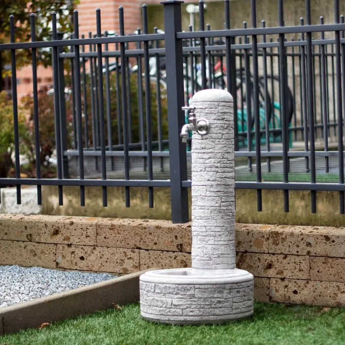 Fontana da Giardino Senza Rubinetto in Cemento Granulato di Marmo Brumano Nocciola - immagine 3