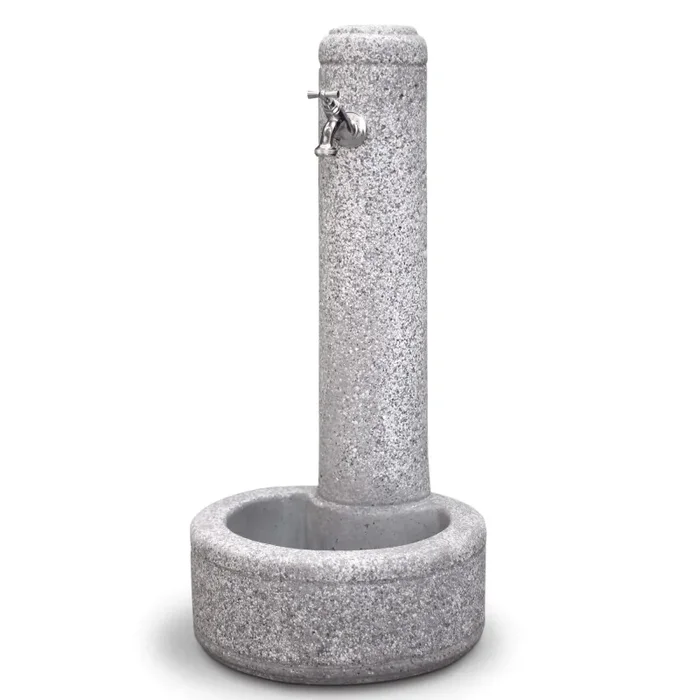 Fontana da Giardino Senza Rubinetto in Cemento Granulato di Marmo Collegno Bianco/Nero Vendita online