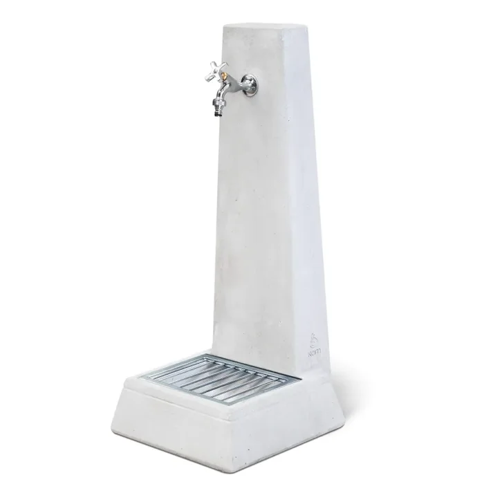 Fontana da Giardino Senza Rubinetto in Cemento Granulato di Marmo Oslo Grigio