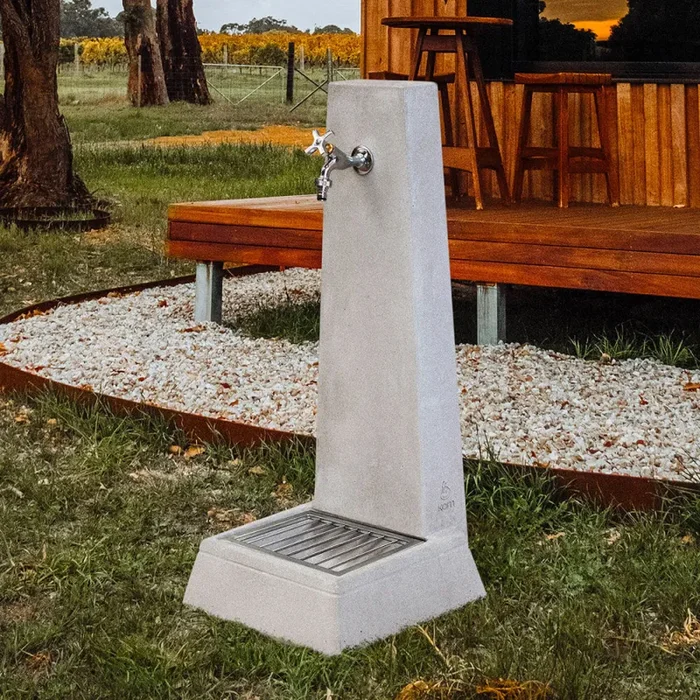 Fontana da Giardino Senza Rubinetto in Cemento Granulato di Marmo Oslo Grigio - immagine 2