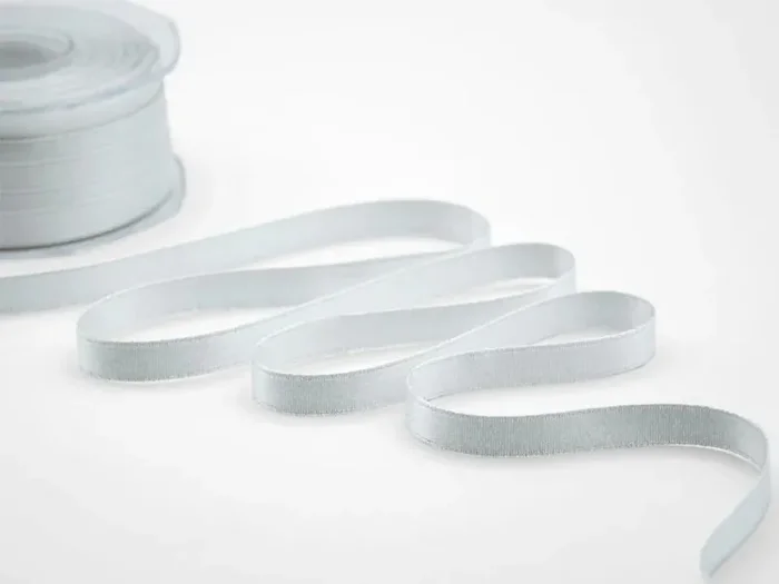 Furlanis Nastro Doppio Raso 11mm Lamé Argento/Silver 50 mt