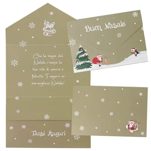 GEBETTER 2pz Biglietti Portasoldi Natale, Porta Soldi Buon Natale Biglietti Auguri Portasoldi Regalo Natale, 11×16cm