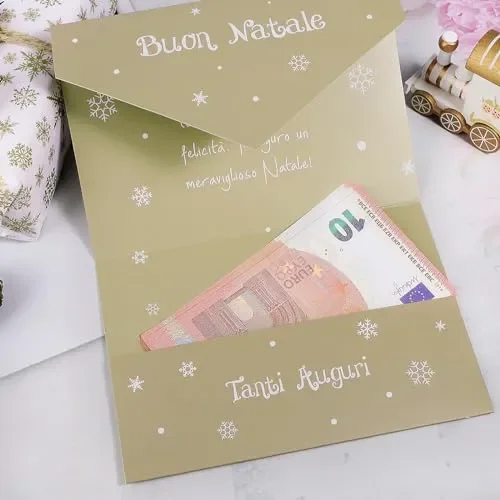 GEBETTER 2pz Biglietti Portasoldi Natale, Porta Soldi Buon Natale Biglietti Auguri Portasoldi Regalo Natale, 11×16cm - immagine 2