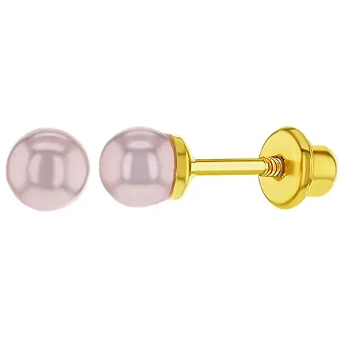 Gioiello Placcato in oro giallo 18 k, motivo: colore: rosa-Orecchini con…
