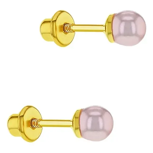 Gioiello Placcato in oro giallo 18 k, motivo: colore: rosa-Orecchini con… - immagine 2