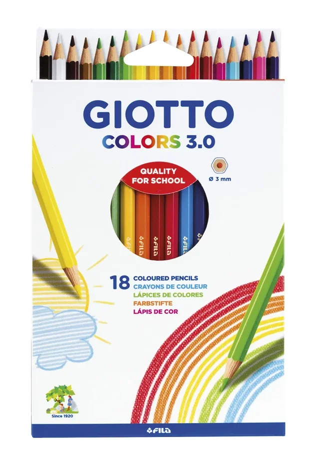 Giotto Colors 3.0 Matite Colorate, Astuccio 18 Pcs