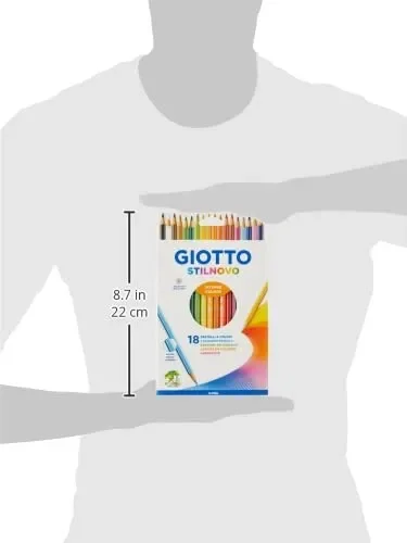 GIOTTO Stilnovo – Astuccio Da 18 Matite A Pastello Colorate, 3.3 Mm, Multicolore, Colori Intensi - immagine 2