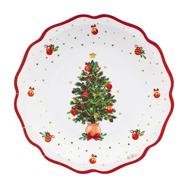GIVI ITALIA Piatti Natale in carta (8 pz) – Christmas Wishes 27 cm Vendita calda online