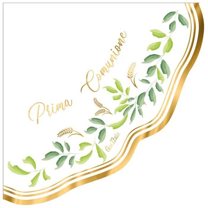 Givi Tovaglioli New Liberty Prima Comunione 33 x 33 Cm Cf 16 Pz Bianco