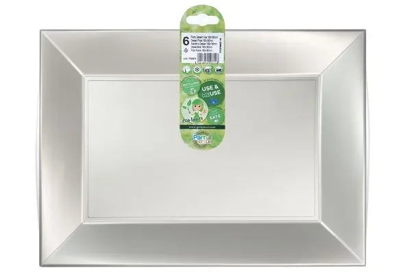 Gold Plast Piatto Rettangolare Bianco Perlè 345 x 230 Mm 6 Pz Saldi