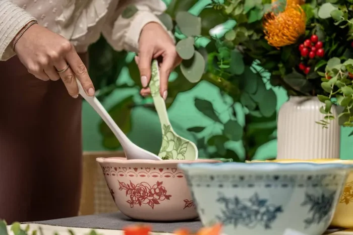 GUZZINI Contenitore Melamina Josephine D 30 Cm Table Decor Verde Polvere - immagine 2