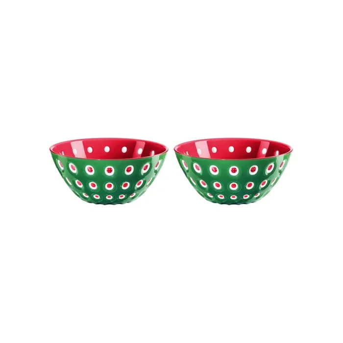 GUZZINI Set 2 Ciotoline Le Murrine in San D 12,5 Cm Smeraldo, Bianco, Rosso