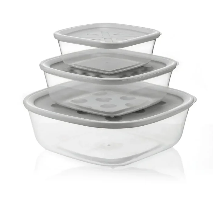 GUZZINI Set 3 Baratoli 570 Cc / 1.400 Cc / 2.950 Cc Coperchio Grigio Opaco In saldo