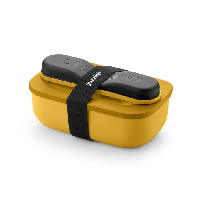 GUZZINI Set Lunch Box con Posate da Viaggio Store & Go Giallo Mango