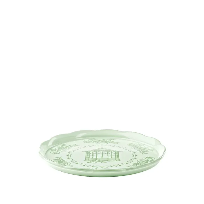 GUZZINI Vassoio Tondo Grande Melamina Josephine D 37 Cm Table Decor Verde Polvere
