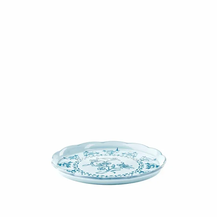 GUZZINI Vassoio Tondo Piccolo Melamina Josephine D 31,5 Cm Table Decor Celeste Polvere Moda