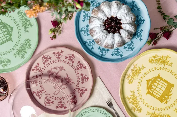 GUZZINI Vassoio Tondo Piccolo Melamina Josephine D 31,5 Cm Table Decor Celeste Polvere Moda - immagine 2