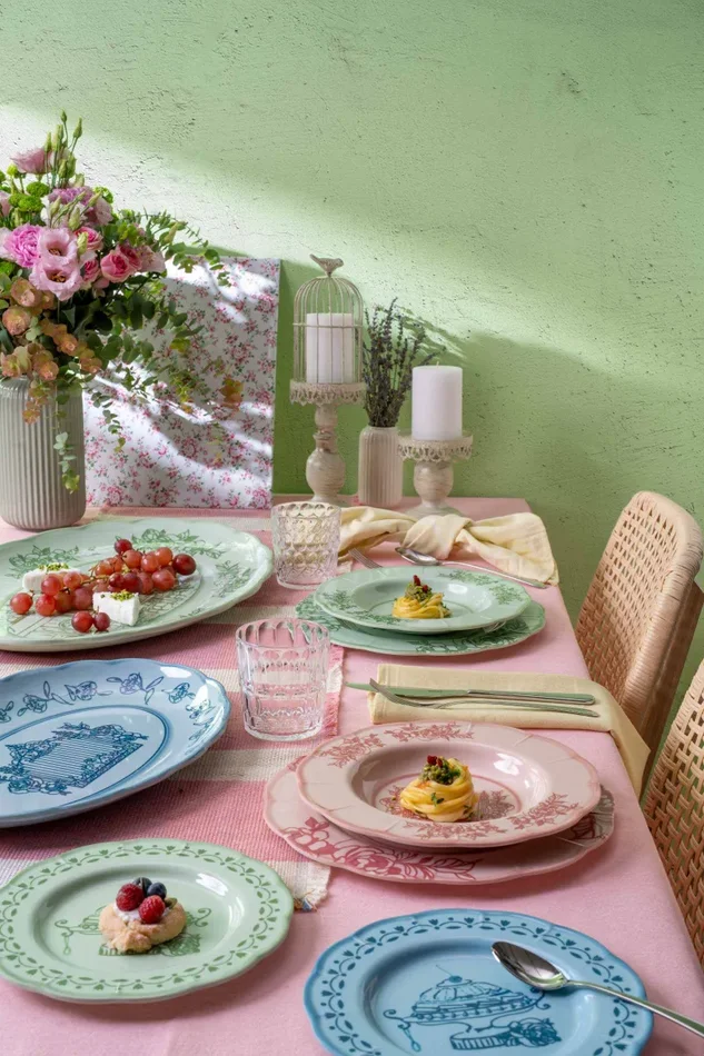 GUZZINI Vassoio Tondo Piccolo Melamina Josephine D 31,5 Cm Table Decor Celeste Polvere Moda - immagine 3