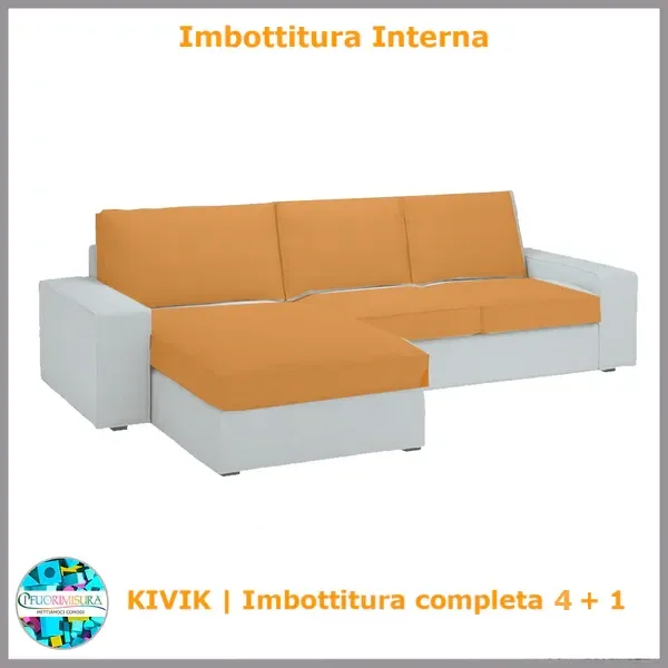 Imbottiture Kivik compatibile Ikea quattro posti con chaise longue Fornitura