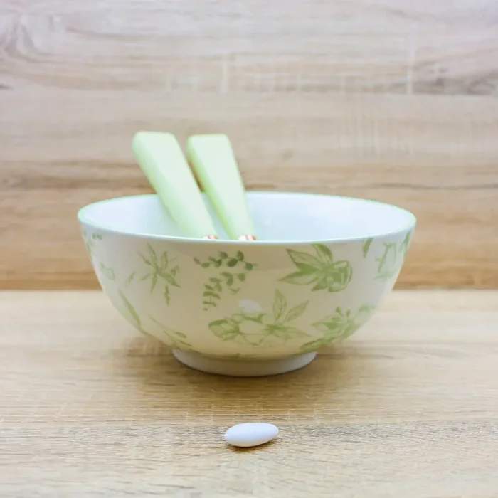 Insalatiera Floreale Verde “Linea Flora” Madrhélen - immagine 2