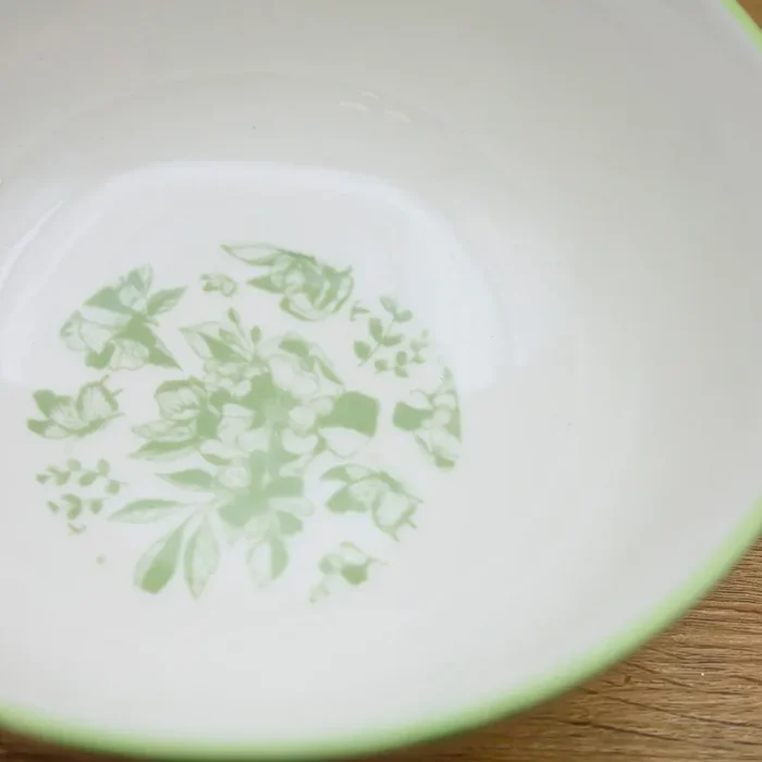 Insalatiera Floreale Verde “Linea Flora” Madrhélen - immagine 3