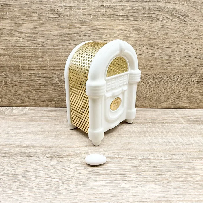 Jukebox Cassa Vintage Bianco e Oro Baratti - immagine 2